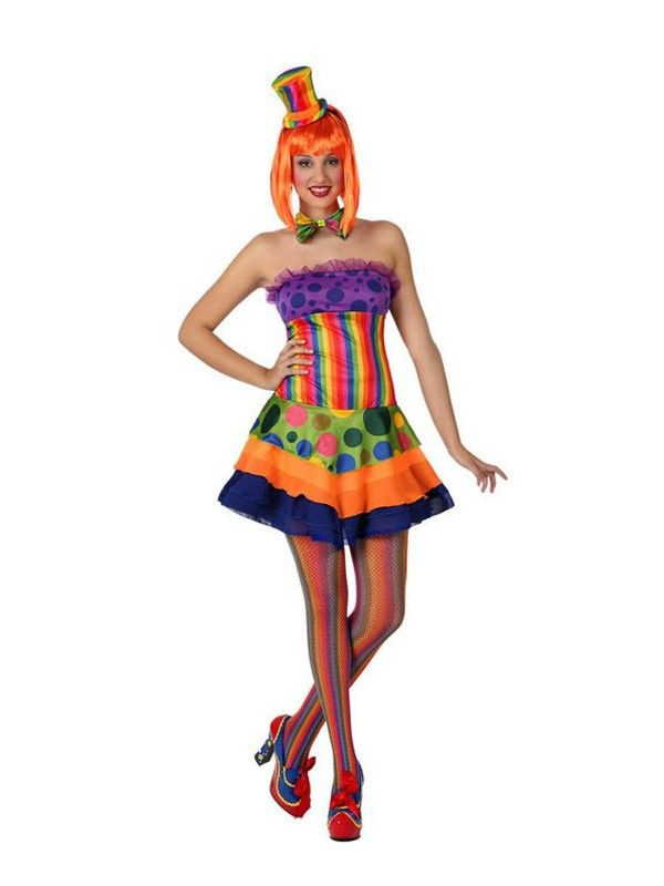 Disfraz payasita colores mujer