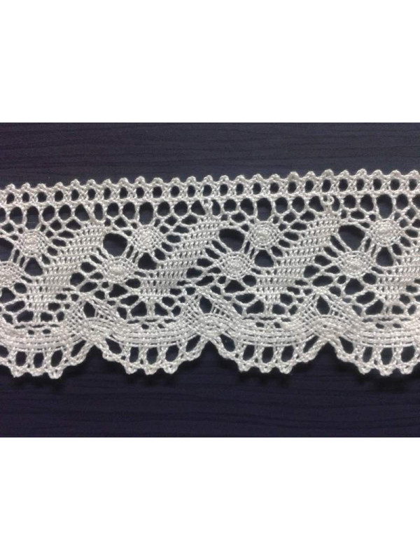 Encaje bolillo terminacion algodon beig 110