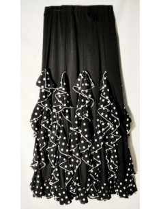 Falda andaluza negra adulto volante vertical