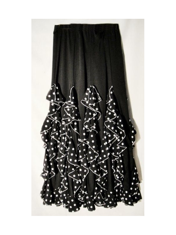 Falda andaluza negra adulto volante vertical