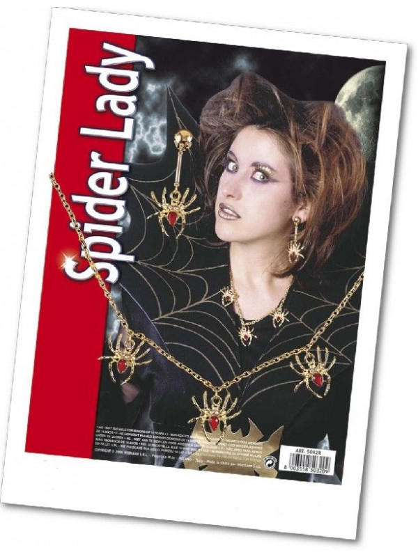 Collar y pendiente con arañas