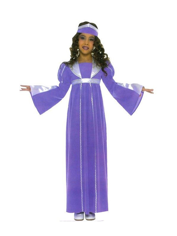 Disfraz medieval morado para niña