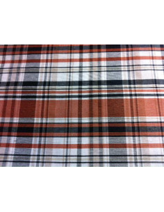 Tejido patchwork cuadro naranja