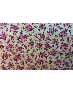 Tejido beig flor rosa patchwork