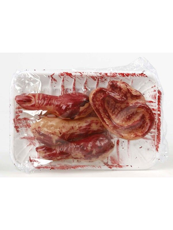 Bandeja restos humanos dedos oreja