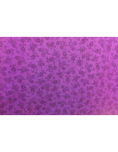 Tejido algodon patchwork flor morado