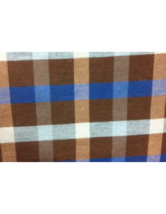 Tejido popelin cuadros marrones