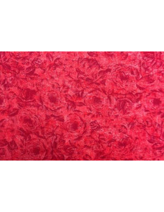 Tejido algodon flor roja