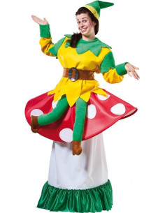 Disfraz de duende sobre seta