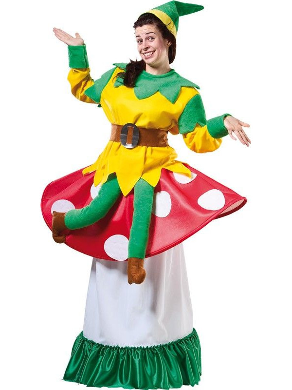 Disfraz de duende sobre seta