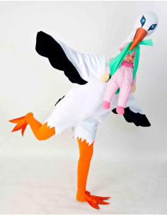 Disfraz de cigüeña con bebé