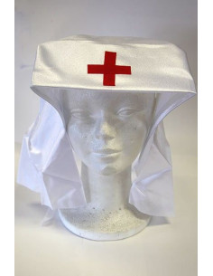 Cofia de enfermera con velo