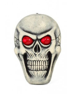 Placa calavera ojos rojos