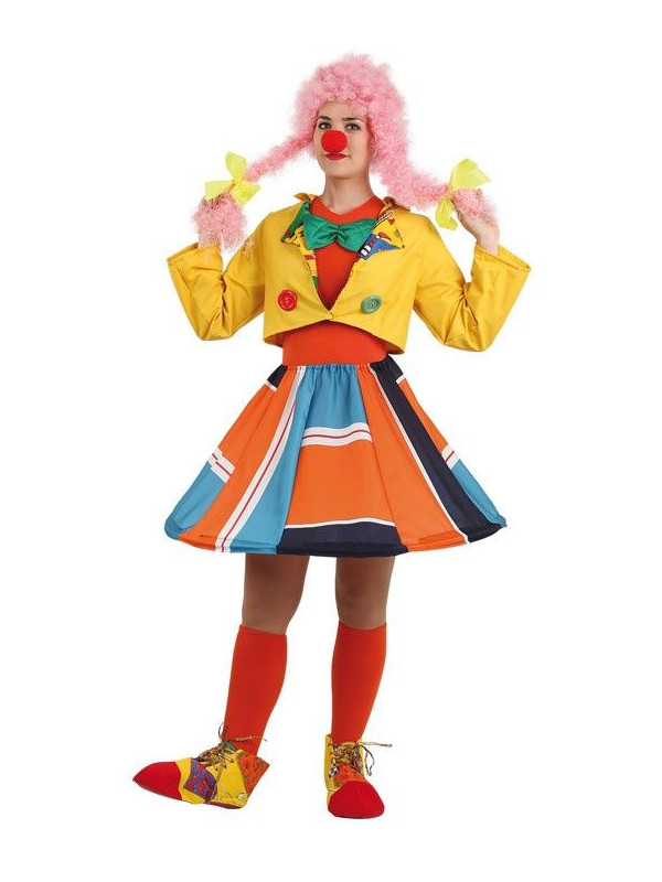 Disfraz de payasa feliz mujer