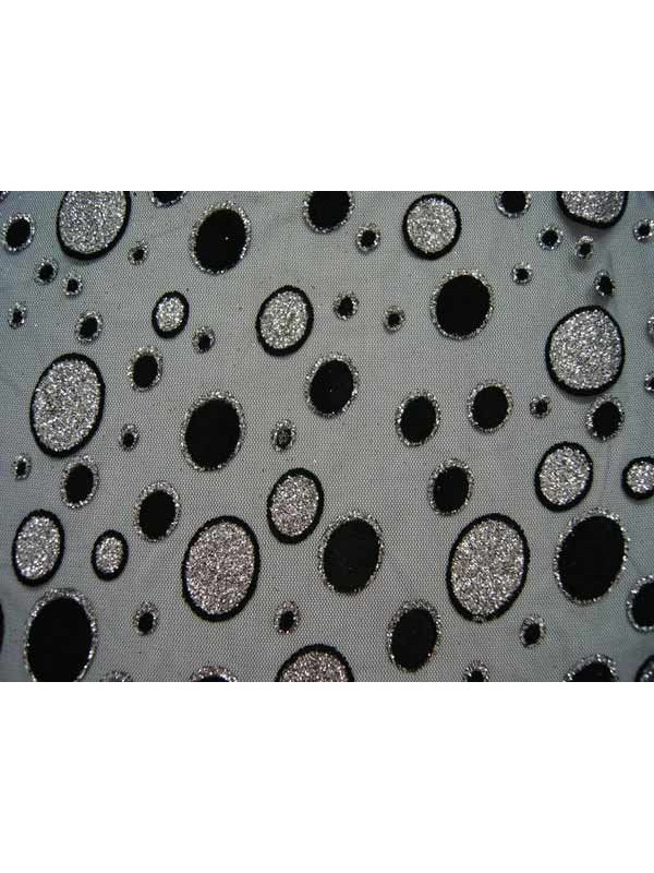 Tejido tul con topos escarcha