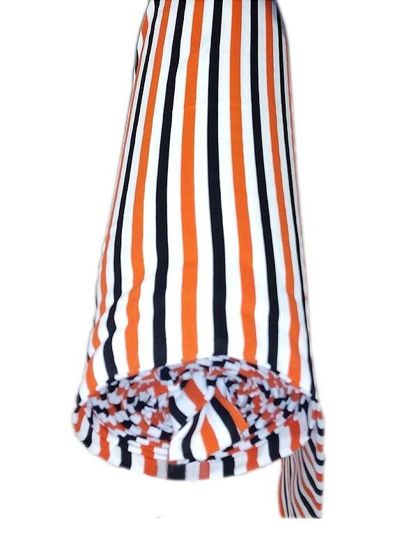 Tejido de punto licra a rayas naranja