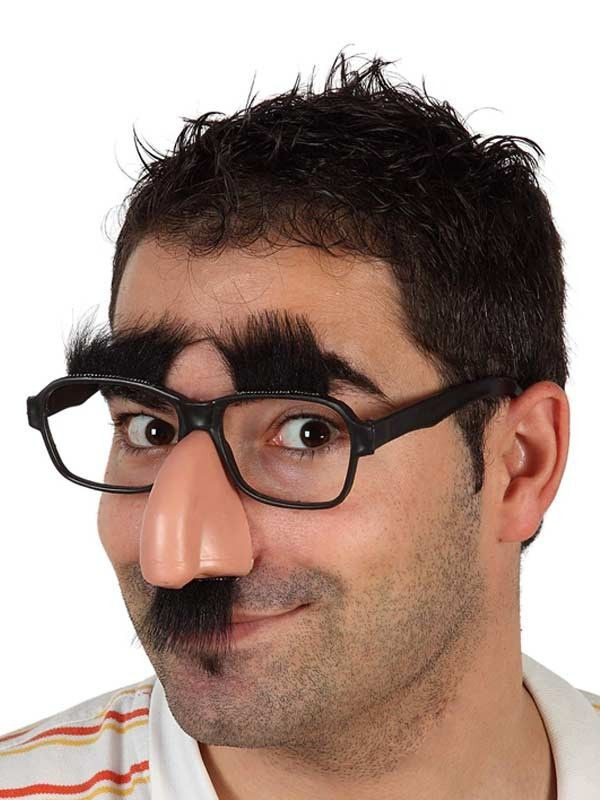 Gafas con nariz y bigote peludas