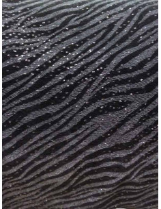 Tejido punto cebra brillante