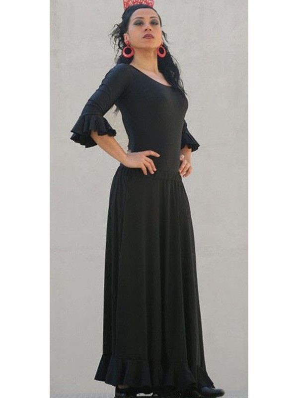 Falda lisa capa 1 volante