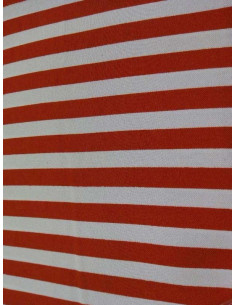 Tejido strech raya roja