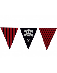 Banderín con forma triangular y motivos piratas 2