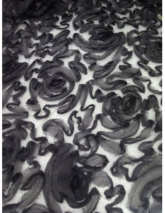 Tul dibujos de gasa negra