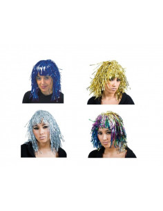 Peluca metalizada plata