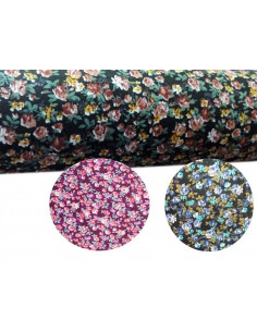 Tejido algodón estampado flores pequeñas