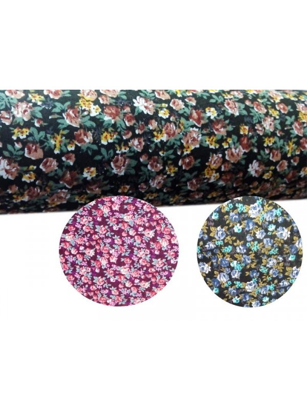 Tejido algodón estampado flores pequeñas
