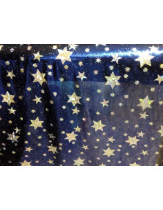 Tejido lica metalizada con estrellas
