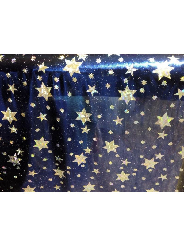 Tejido lica metalizada con estrellas