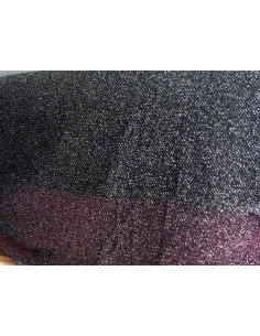 Tejido de red negro con brillos plata