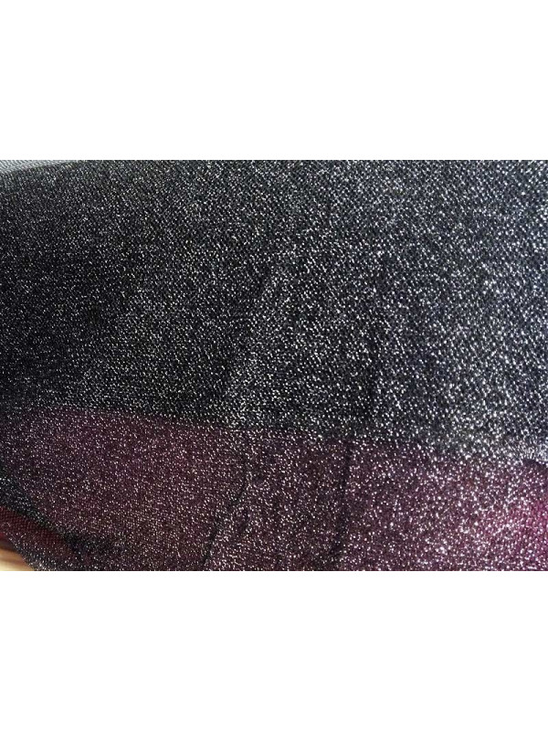Tejido de red negro con brillos plata