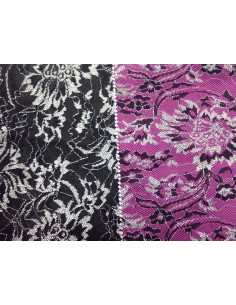 Tejido raso con tul de flores