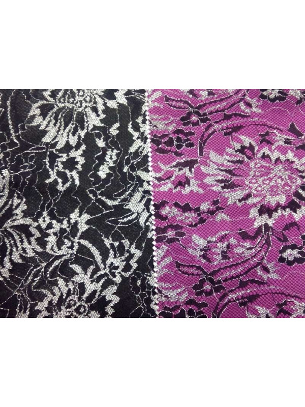 Tejido raso con tul de flores