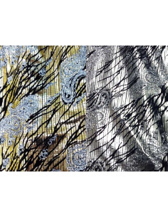 Tejido de punto negro con relieves