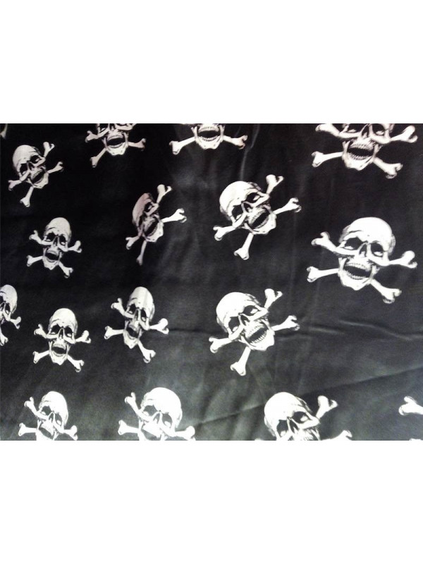 Tejido de raso estampado calaveras