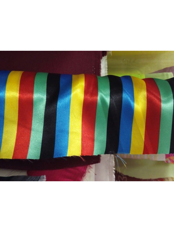 Tejido de raso rayas multicolor