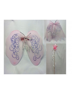 Set de alas rosa infantil
