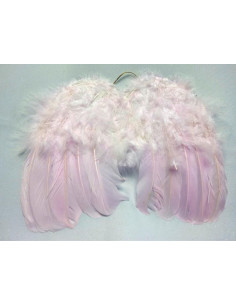 Alas de plumas rosas para bebé