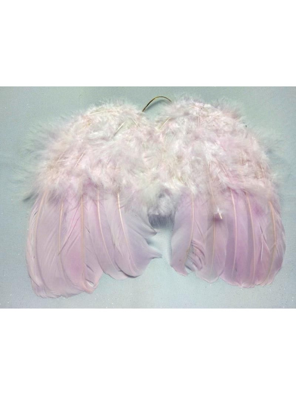Alas de plumas rosas para bebé