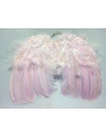 Alas de plumas rosas para bebé