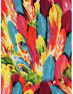Tejido strech plumas multi