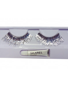 Pestañas plata irisadas