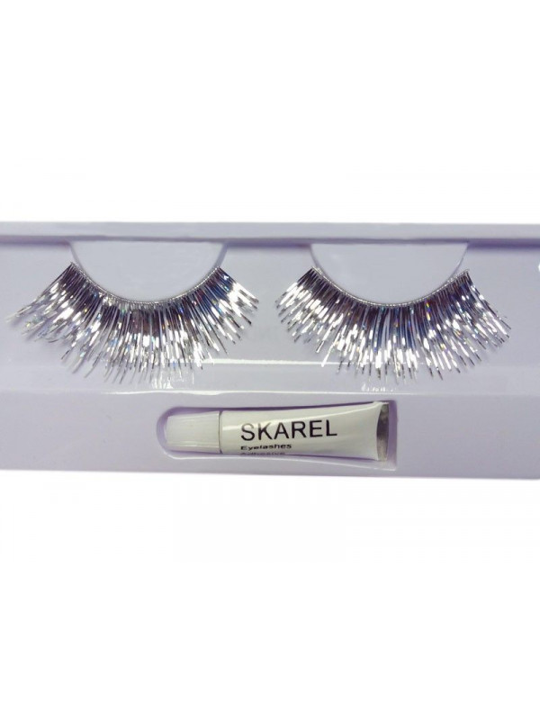 Pestañas plata irisadas