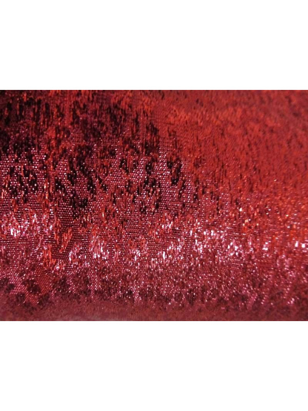Tejido fantasia brocada roja