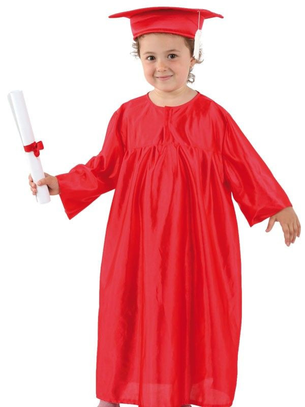 Toga graduación infantil roja