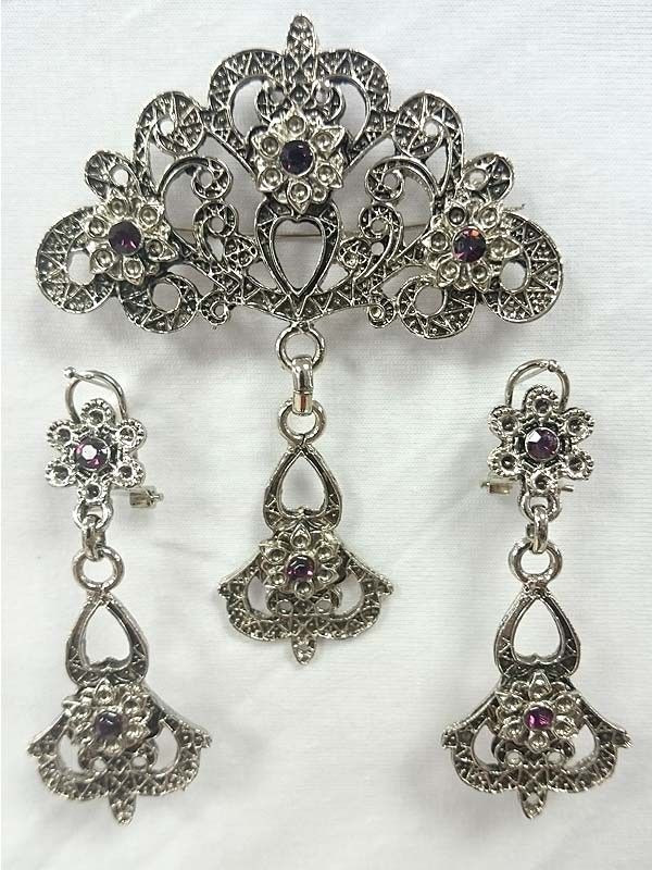 Conjunto bisutería regional flor