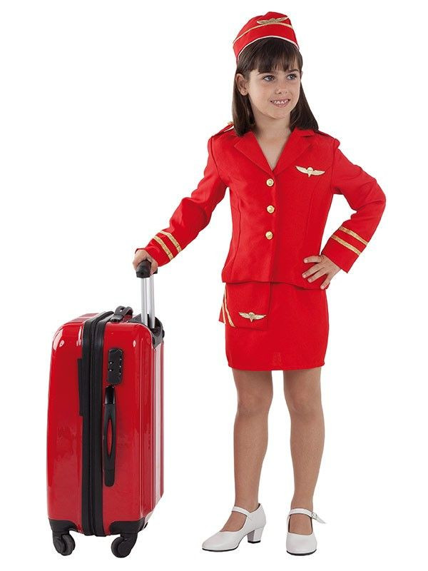Disfraz azafata de vuelo niña