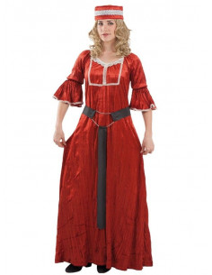 Disfraz medieval rojo mujer
